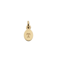 KA Oval Letter T, 18K Gold Vermeil